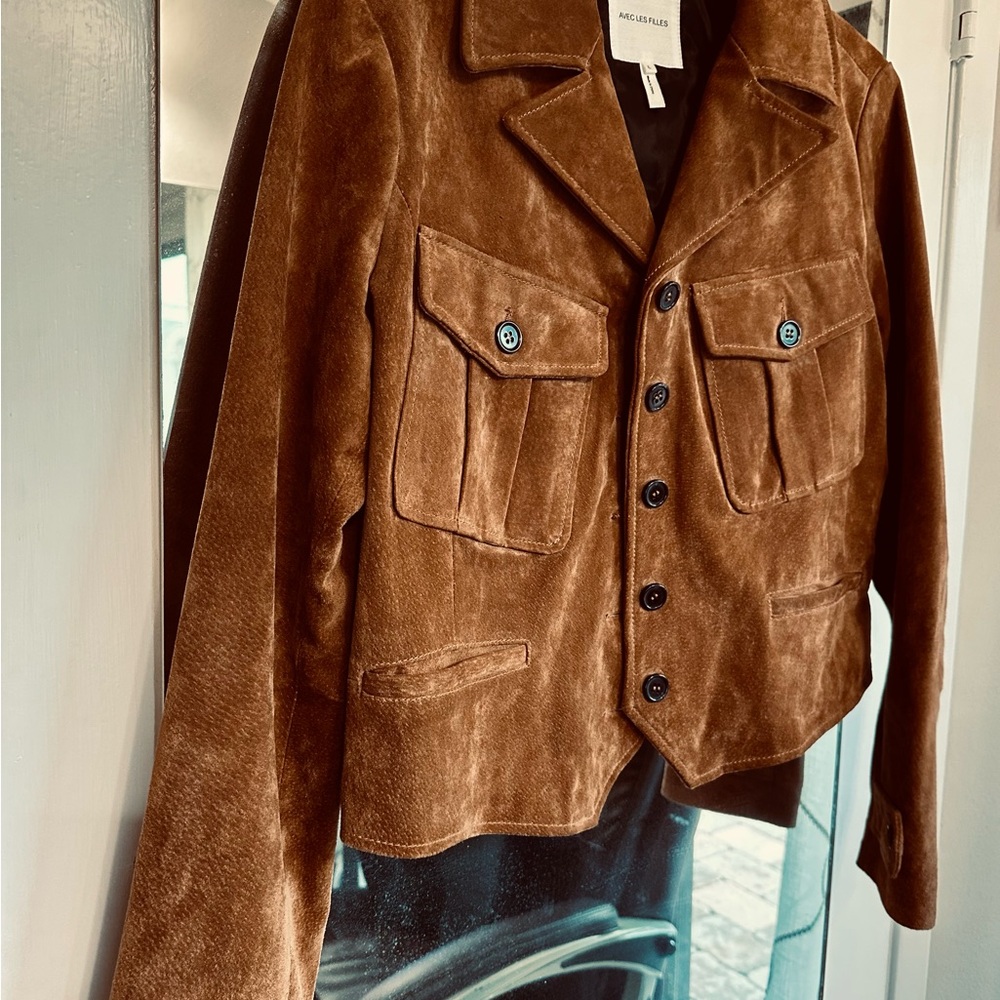 Avec Les Filles Genuine Suede Jacket